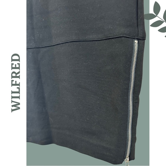 🛍️3/ $40 Aritzia Wilfred Black Skirt Side Zipper Detail Stretch Knit Size 4 - Picture 4 of 6